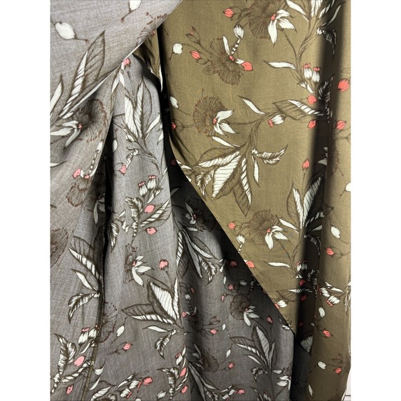 Express Floral Wrap Pull On Rayon Maxi Skirt Size Large Olive Green NWT - Picture 7 of 10